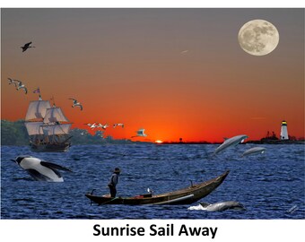 Matte Canvas, Stretched, 1.25", "Sunrise Sail Away"