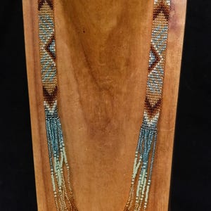 Inga Beaded Necklace: Colombian Boho Chic Sun Symbol Light Blue