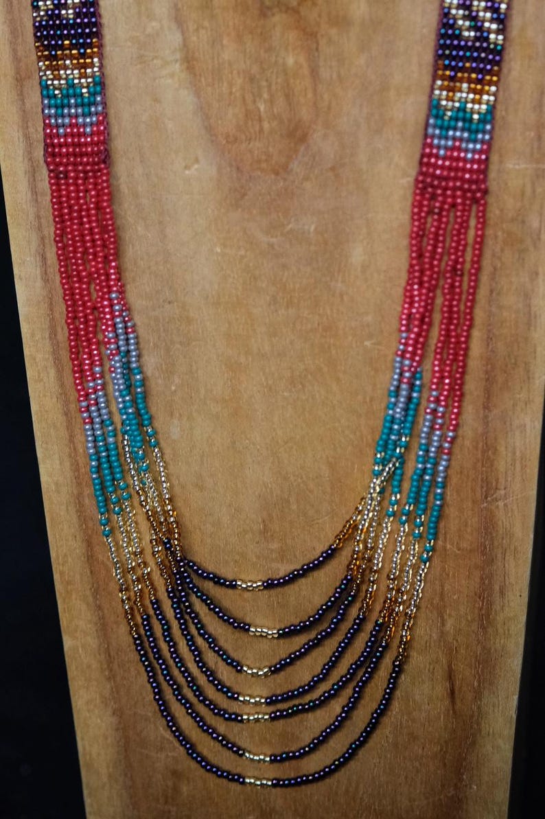 Inga Beaded Necklace: Colombian Boho Chic Sun Symbol 画像 19