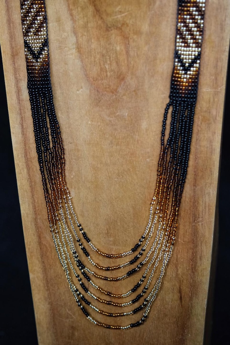Inga Beaded Necklace: Colombian Boho Chic Sun Symbol 画像 16