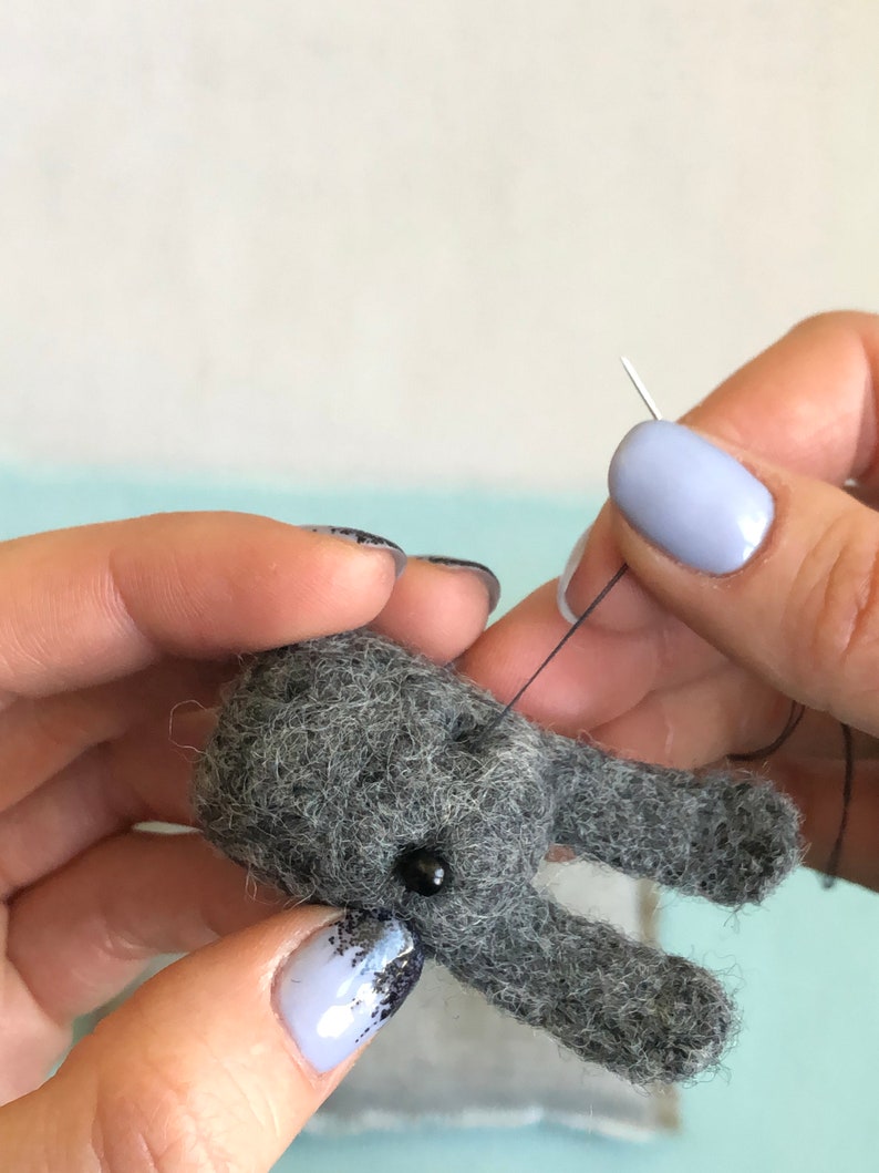 Needle felting bunny PDF instructions begginer craft tutorial Etsy