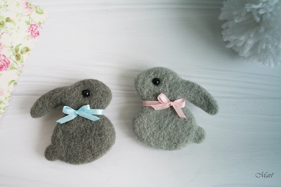Hare Brooch Wool Bunnies Soft Animal