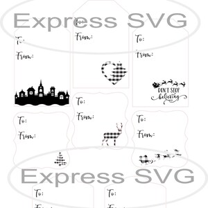 Buffalo Check Christmas Tags  | Cutable File