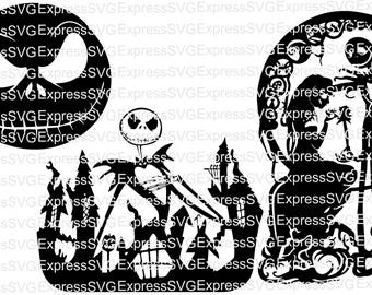 Jack & Sally Skellington Nightmare Before Christmas 3 Pack digital file, svg, cdr, eps, png