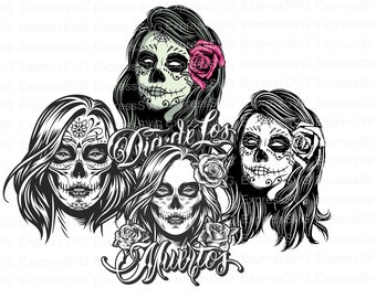 Sugar Skull girl Combo PNG | SVG | EPS