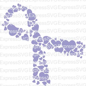 Ruban de sensibilisation, ruban Cancer dans le fichier numérique coeurs, svg, cdr, eps, png
