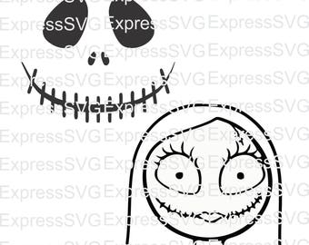 Jack & Sally Skellington Nightmare Before Christmas digital file, svg, cdr, eps, png
