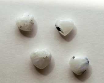 Moonstone Hearts, Moonstone Puffy Hearts, Moonstone Crystal Carvings