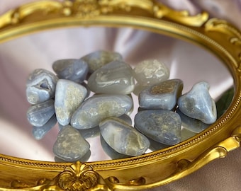 Natural Blue Lace Agate Tumbles, Large Tumbled Blue Lace Agate Stones, Blue Lace Agate Crystals