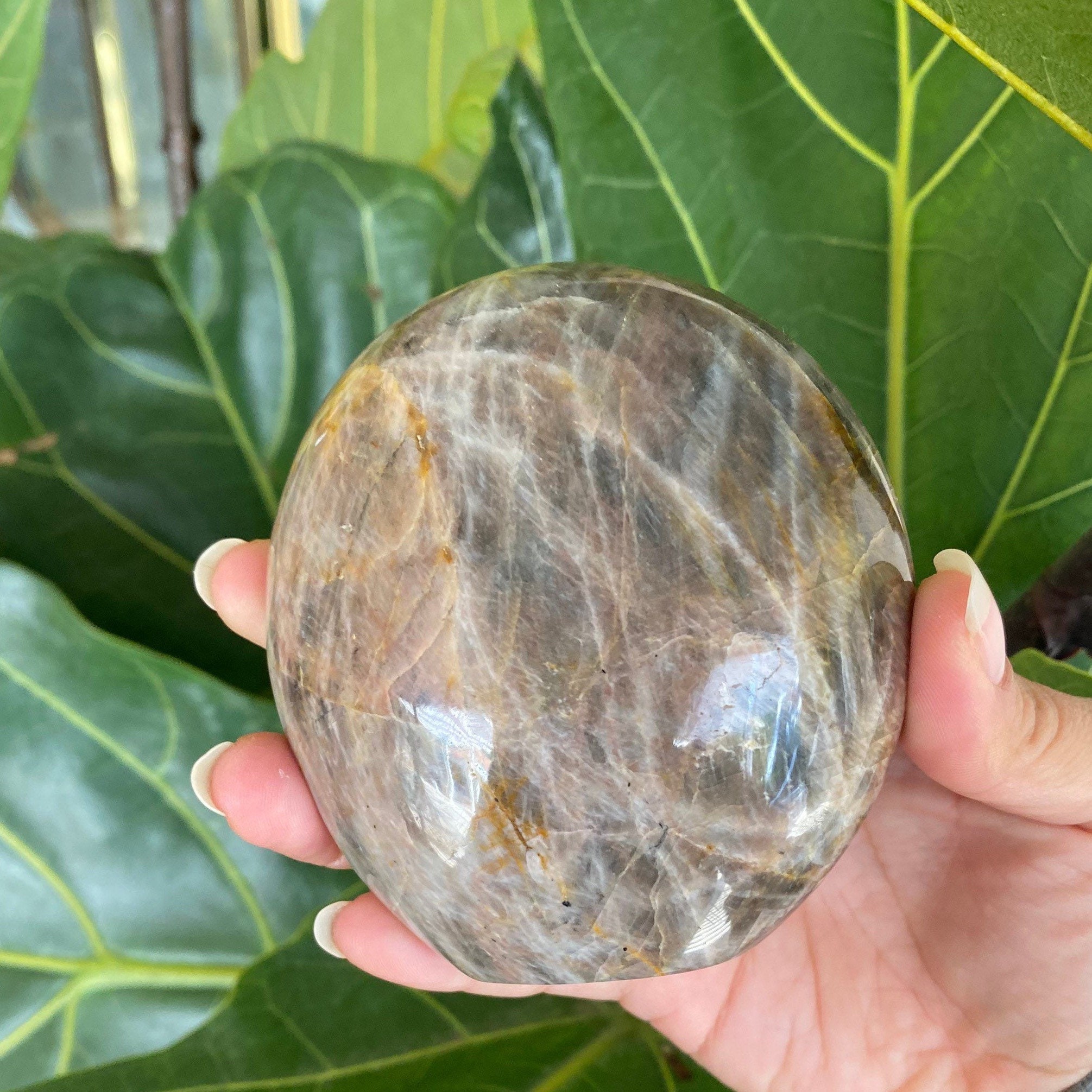 置物 Peach Moonstone Freeform Beautiful Peach Moonstone Crystal Freeform With Flash - Etsy