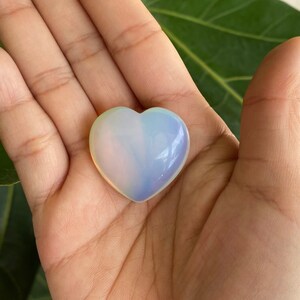 Opalite Crystal Heart, Manmade Opalite Heart Shaped Stone, Opalite Stone, Polished Opalite Crystal Heart Palmstone