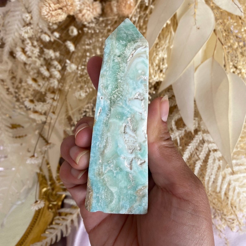 Blue Aragonite Point, Blue Aragonite Point, Blue Aragonite Crystal, 180 grams image 3