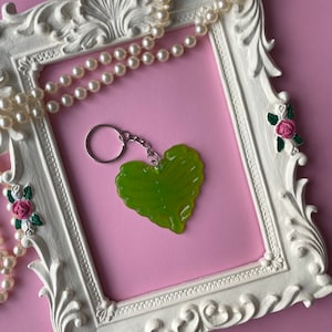 Bright neon green halloween keychain