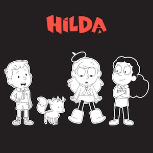 Calcomanías de personajes y criaturas de Hilda