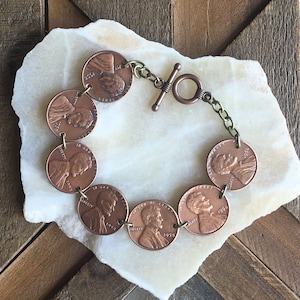 Bransoletka Vintage Wheat Penny, 65., 70., 75., 80., 85., 90. urodziny, biżuteria na rok urodzenia