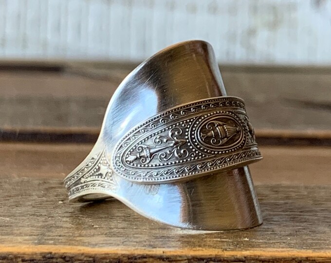 Sterling Silver Vintage Spoon Ring, International Wedgewood Demitasse