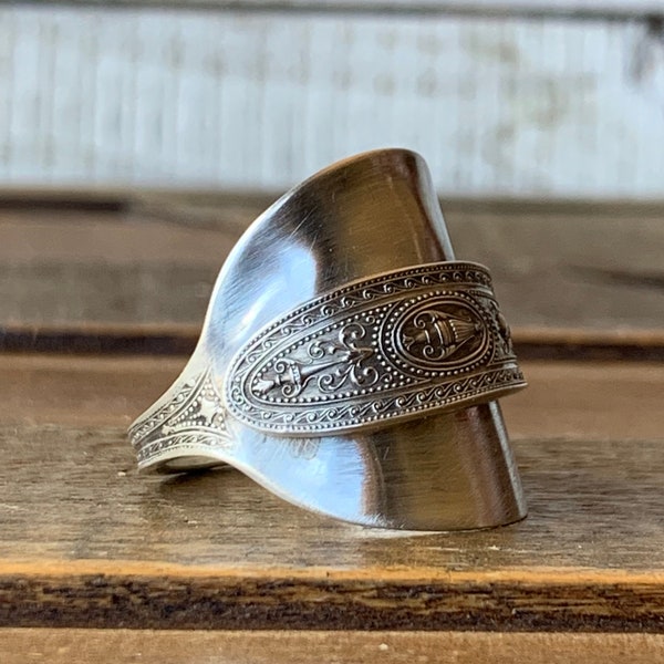 Sterling Silver Vintage Spoon Ring, International Wedgewood Demitasse Spoon Ring, Hand Forged Silver Jewelry, Statement Rings