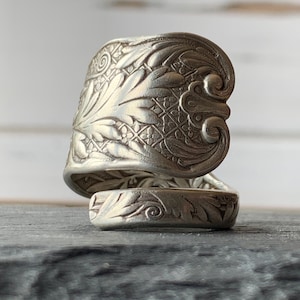 Sterling Silver Vintage Spoon Ring, Gorham St Cloud Pattern 1885, Hand Forged Silver Jewelry, Armstrong Monogram