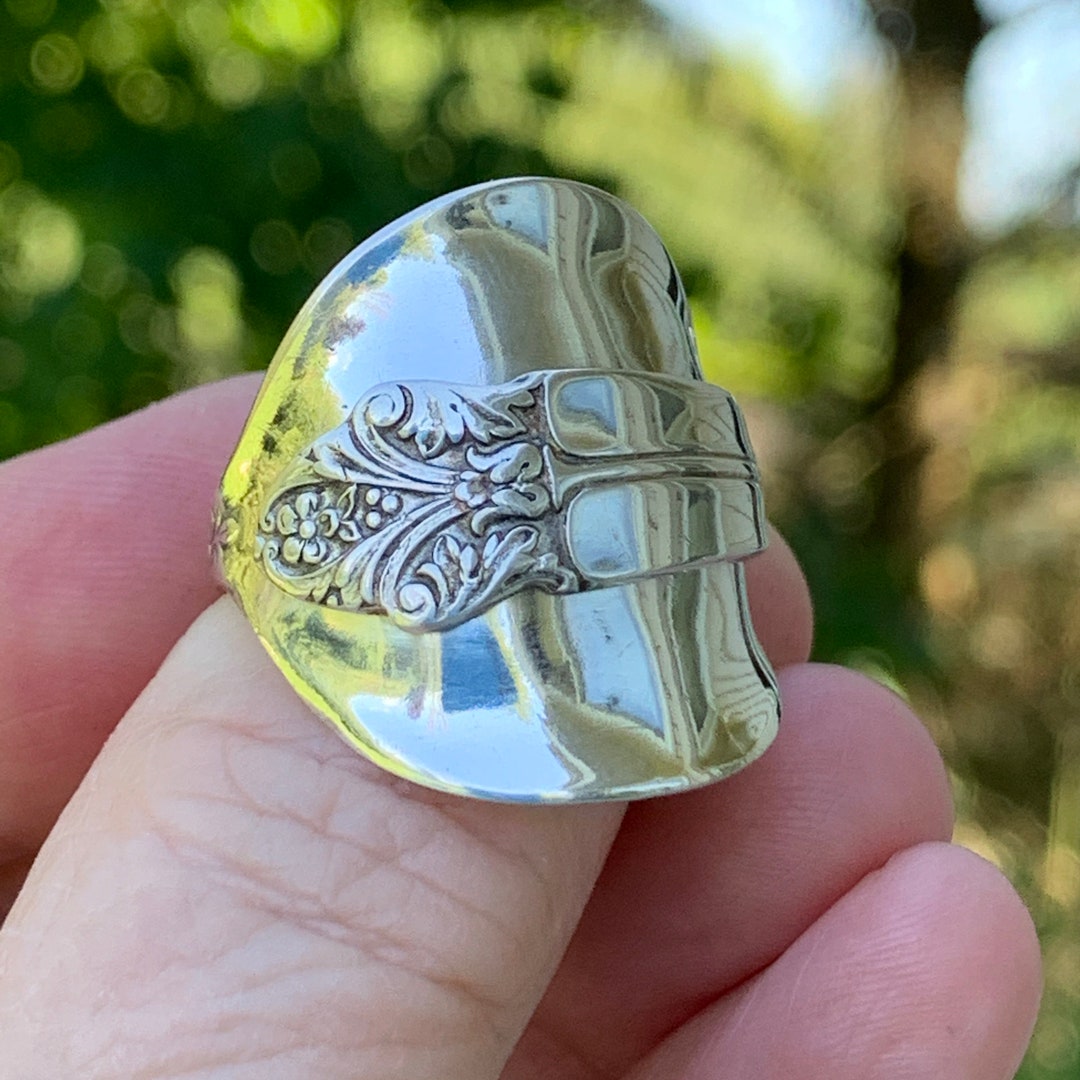 Sterling Silver Spoon Ring, Shield Spoon Ring, Vintage Jewelry, Statement Ring - Etsy Sterling Silver Spoon Ring, Shield Spoon Ring, Vintage Jewelry, Statement Ring - Etsy