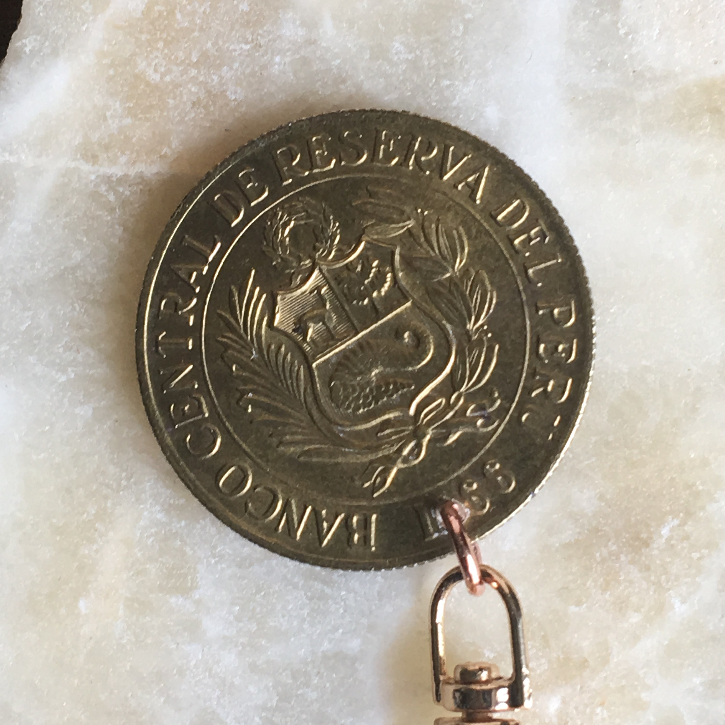ペルー共和国 1824年 硬貨 キーホルダー ペルーのラマコイン