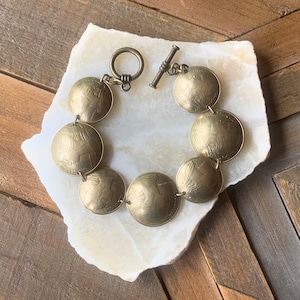 Französische Münze Armband, Vintage Münze Schmuck, Paris Frankreich Andenken, Geschenk für Sie, Marianne Centimes Münze, Boho Stil