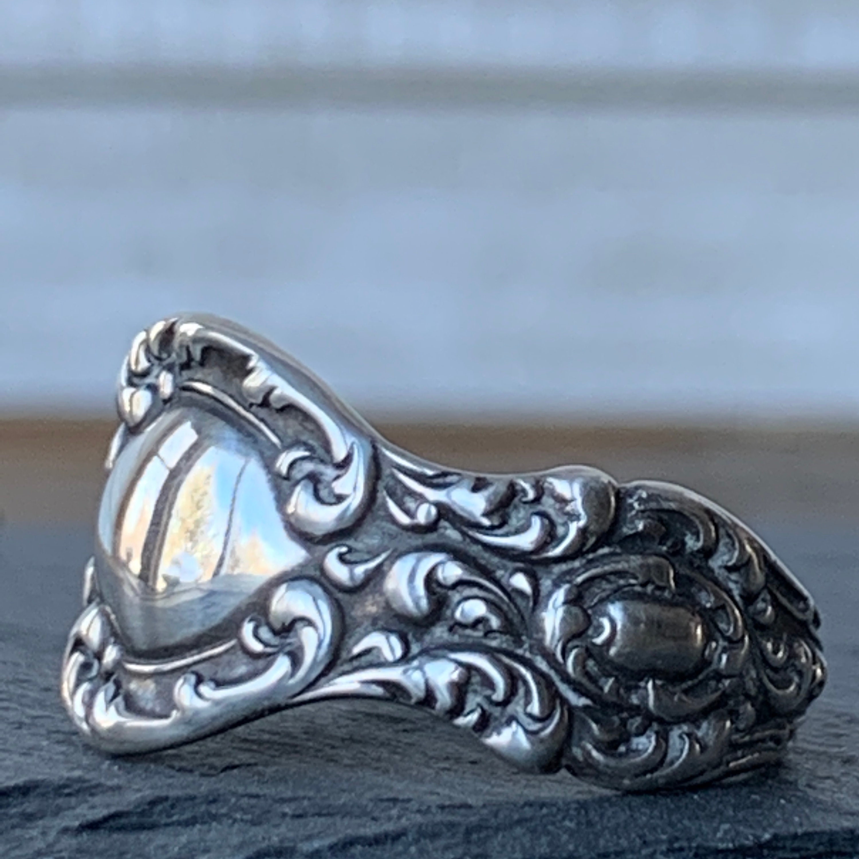 Sterling Silver Spoon Ring, Wallace Silver Pattern lucerne, 1896, Vintage Jewelry, Statement Ring - Etsy Sterling Silver Spoon Ring, Wallace Silver Pattern lucerne, 1896, Vintage Jewelry, Statement Ring - Etsy