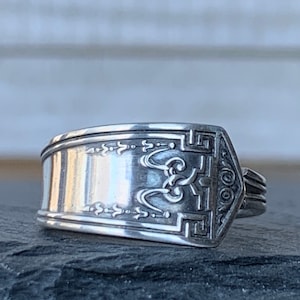 Sterling Silver Spoon Ring, International Silver Pattern &quot;Devonshire&quot;, 1914, Vintage Jewelry, Statement Ring