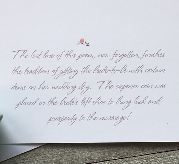 Sixpence Wedding Tradition Card With Coin Lucky Silver Etsy