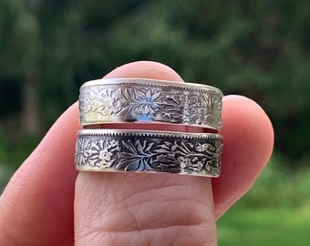 Swiss Silver Coin Ring, 1 Franc Coin Ring Band, Upcycled Jewelry, Unisex Ring, Souvenir from Switzerland