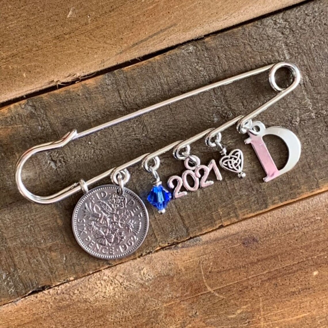 Custom Bridal Sixpence Wedding Pin Garter Pin for Bride Etsy
