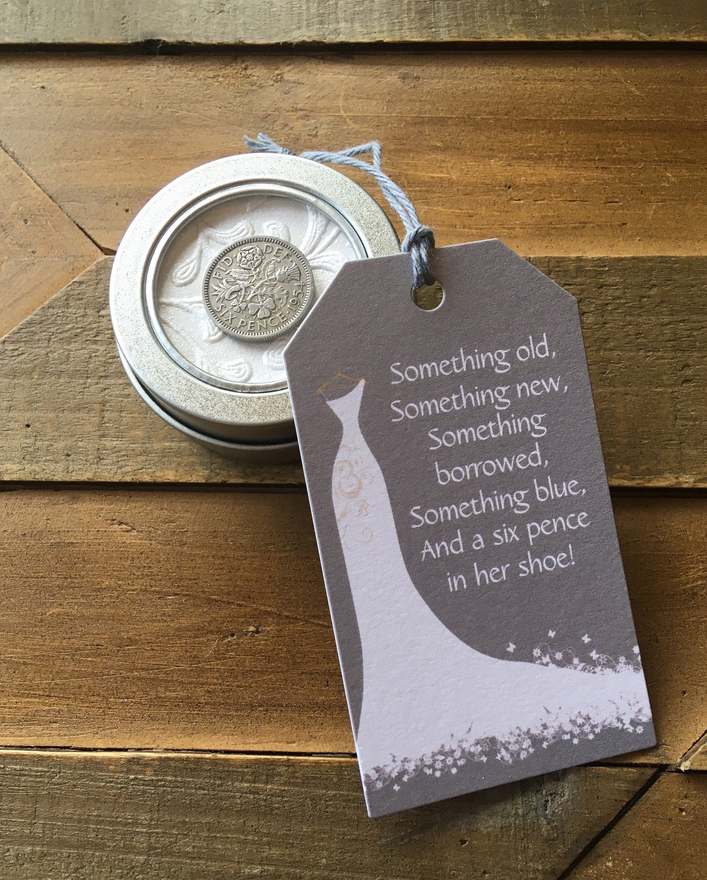 Personnalisé Lucky Sixpence bride to be mariage cadeau Bonne Chance Charme /& carte