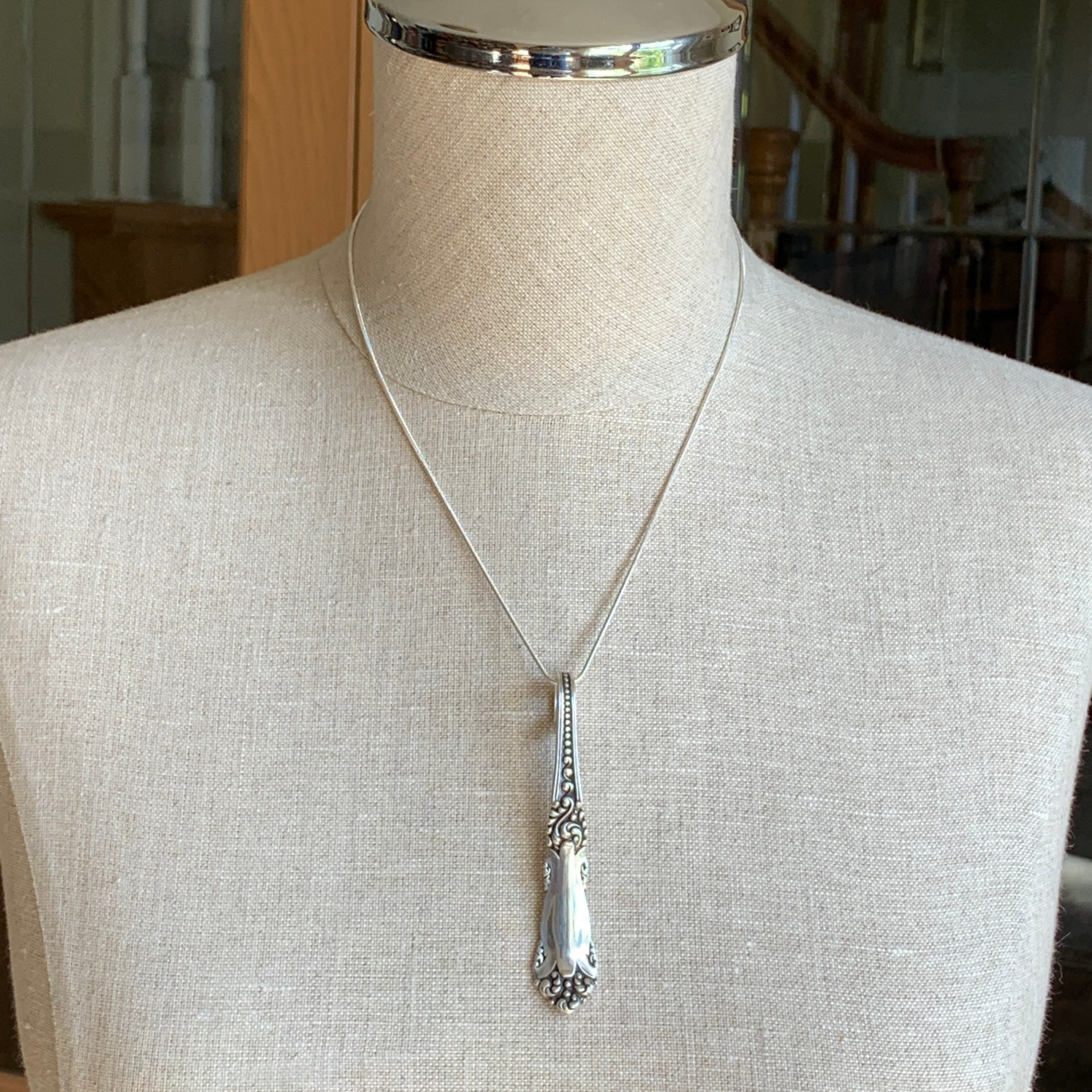 Solid Sterling Silver Spoon Necklace Vintage Jewelry Spoon Etsy