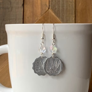 Israel Agora Coin Earrings, Bat Mitzvah Gift, Promise Land Souvenir, Holy Land Jewelry, Jewish Coin, Dangle Earrings, Silver Jewelry