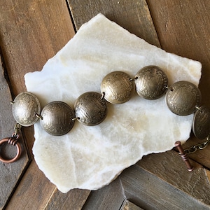 Spain Peseta Coin Bracelet, Spanish Heritage, Bronze Jewelry, Unisex Bracelet, Gift for Him, Gift for Her, Wanderlust, Spanish Coat of Arms