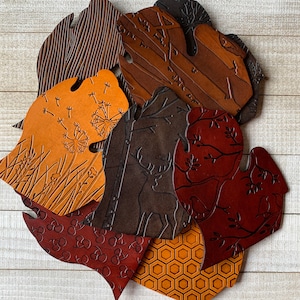 Leather Michigan Coasters, Nature Inspired, Wedding Couples Gift, Custom Drink Coasters, Housewarming, Made in the Mitten, Mix & Match