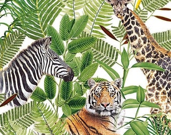 3 Servietten Afrika Jungle Parc Giraffe Frauen Safari Napkin