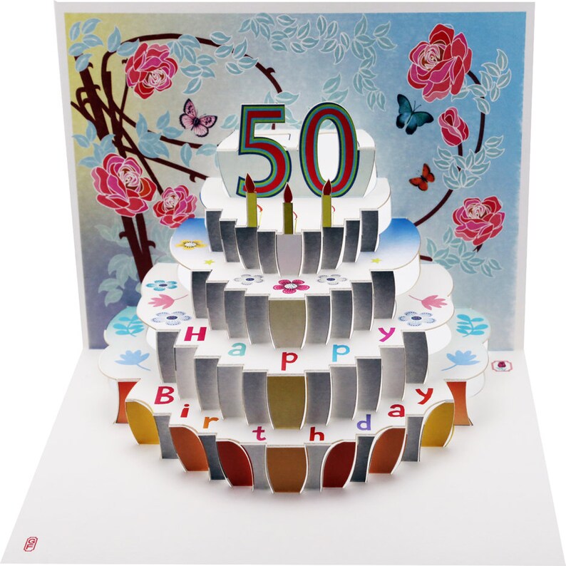 50th Birthday Laser Cut Pop Up Card POP150 Etsy