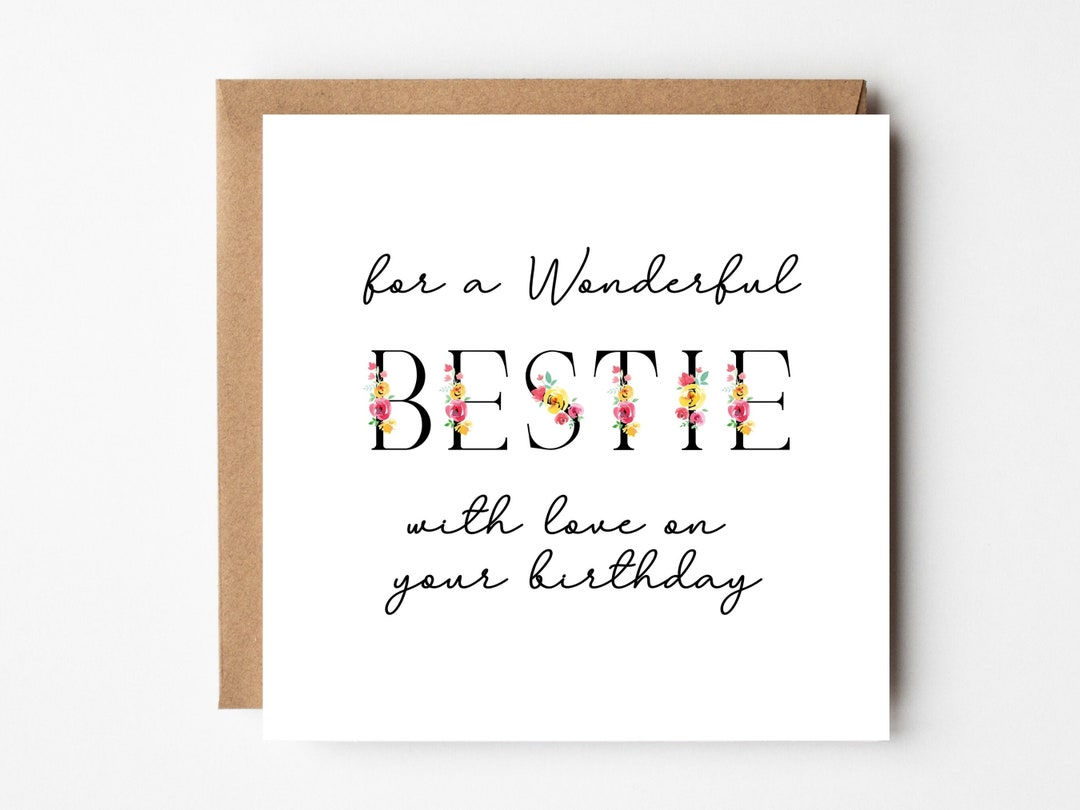 Bestie Birthday Card, Special Friend Card, Greeting Card for Best Mate ...