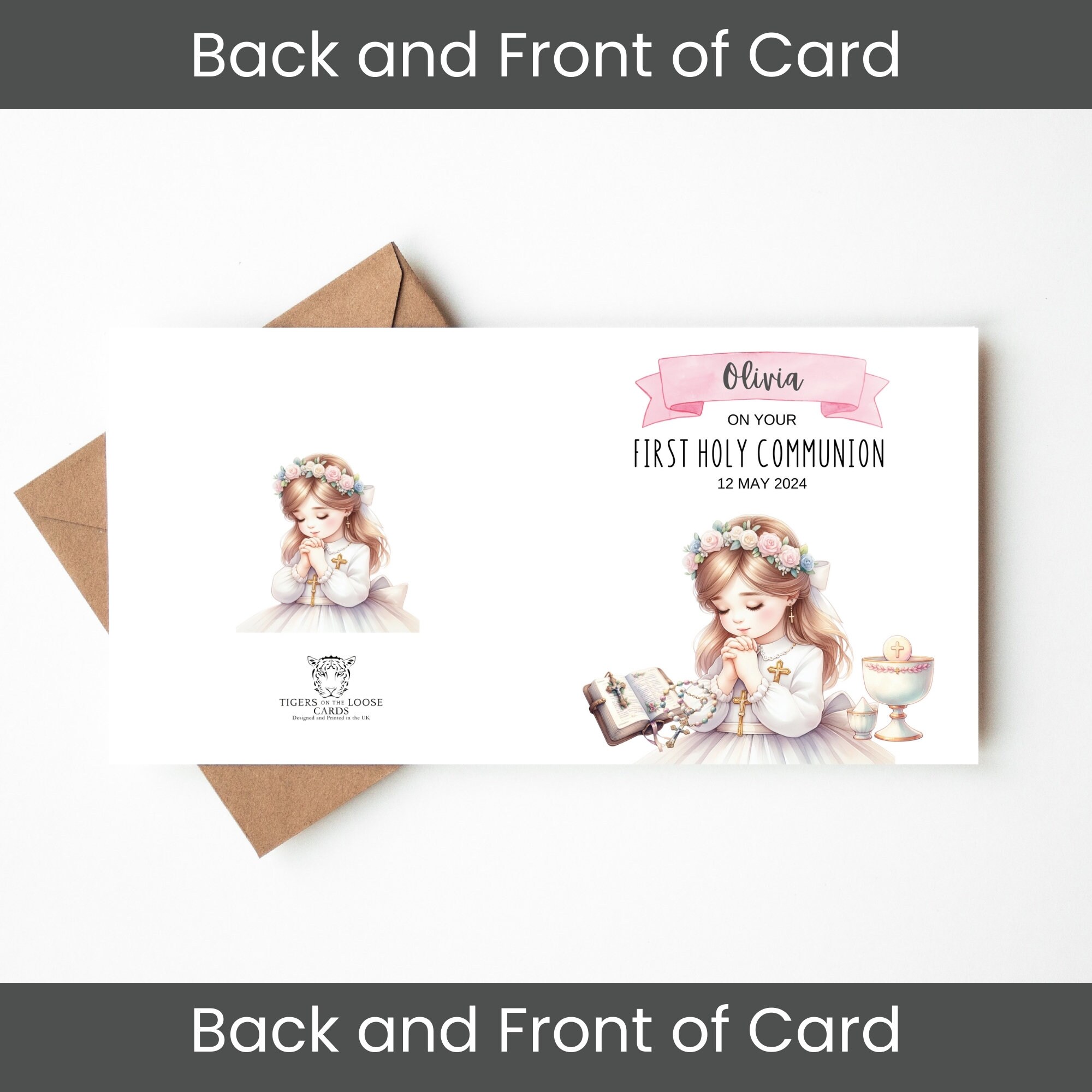 Personalised First Holy Communion Card for Girl - Etsy UK