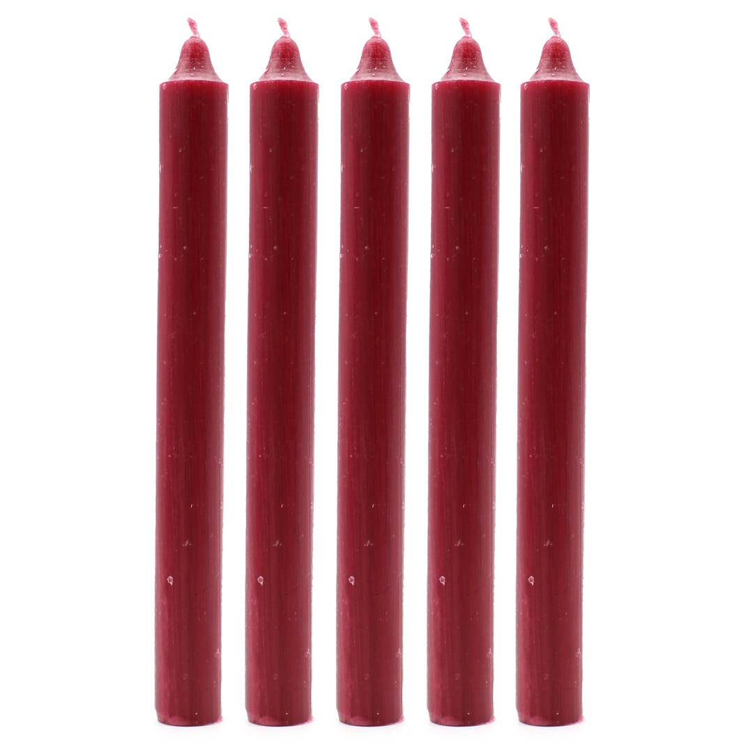 Rustic Burgundy Coloured Dinner Candles Taper Candle Pack Etsy