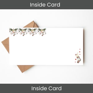 Nana Christmas Card, Merry Christmas Card, Wonderful Nana Card Christmas Garland Illustration Blank Christmas Card for Nana, Xmas Card Nana afbeelding 4