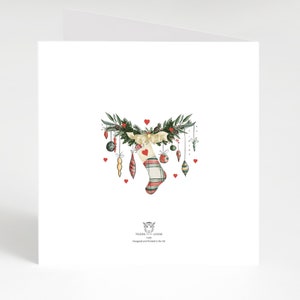 Nana Christmas Card, Merry Christmas Card, Wonderful Nana Card Christmas Garland Illustration Blank Christmas Card for Nana, Xmas Card Nana afbeelding 3