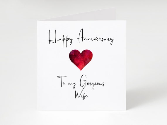 Happy Anniversary Wife Card Anniversary Card for Wife - Etsy