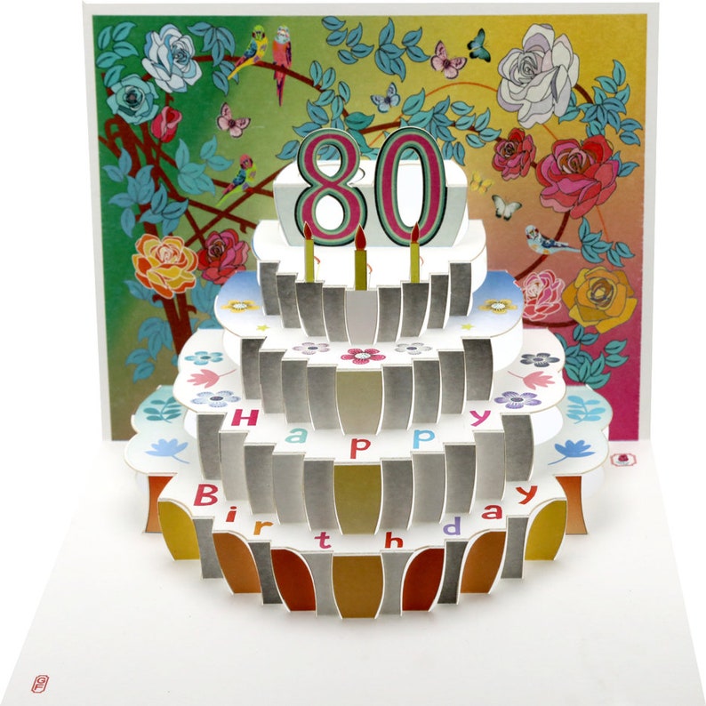 80th Birthday Laser Cut Pop Up Card POP180 | Etsy