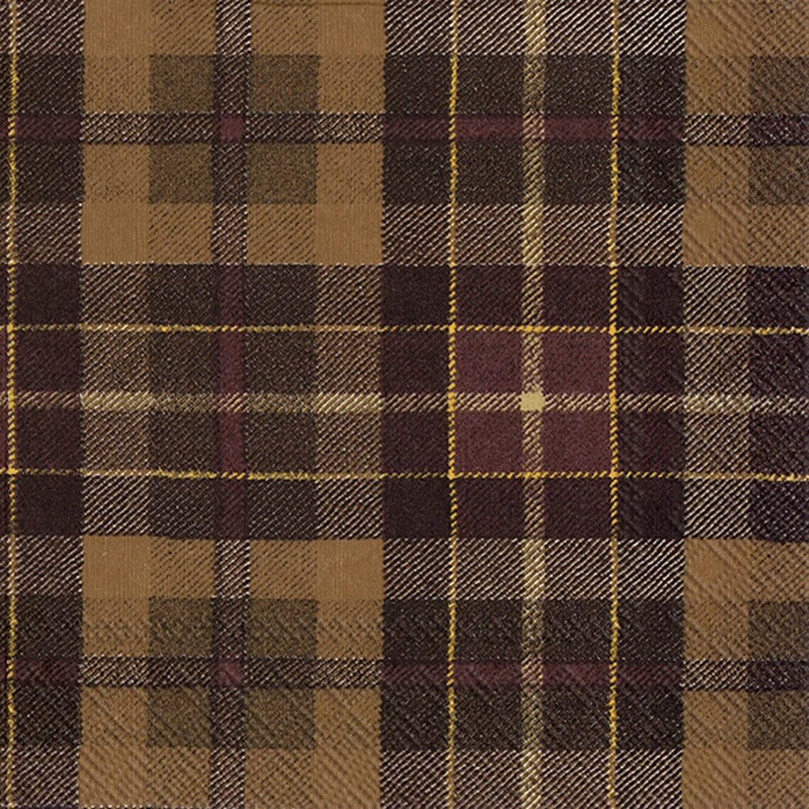 IHR Paper Napkins Pack of 20 3ply Lunch Size Tartan Brown Etsy