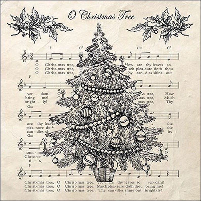 Nostalgic Christmas Tree 4 Paper Napkins for Decoupage 4 Individual Napkins Nostalgic Christmas Tree 4 Paper Napkins for Decoupage 4 Individual Napkins
