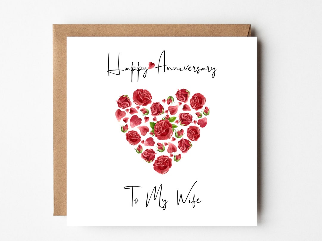 Anniversary Card, Happy Anniversary to My Wife Card, Card From Husband ...