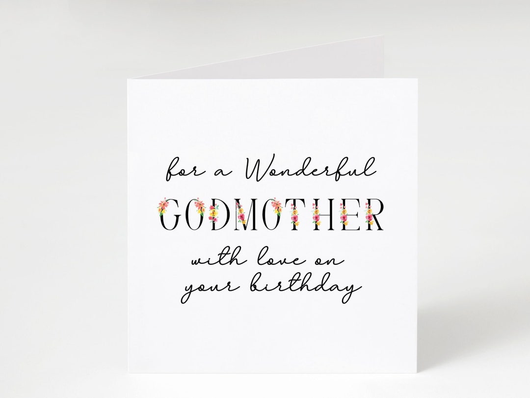 Godmother Birthday Card, Floral Birthday Card for Godmother - Etsy