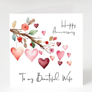 Happy Anniversary Wife Card, Anniversary Card for Wife, to My Wife