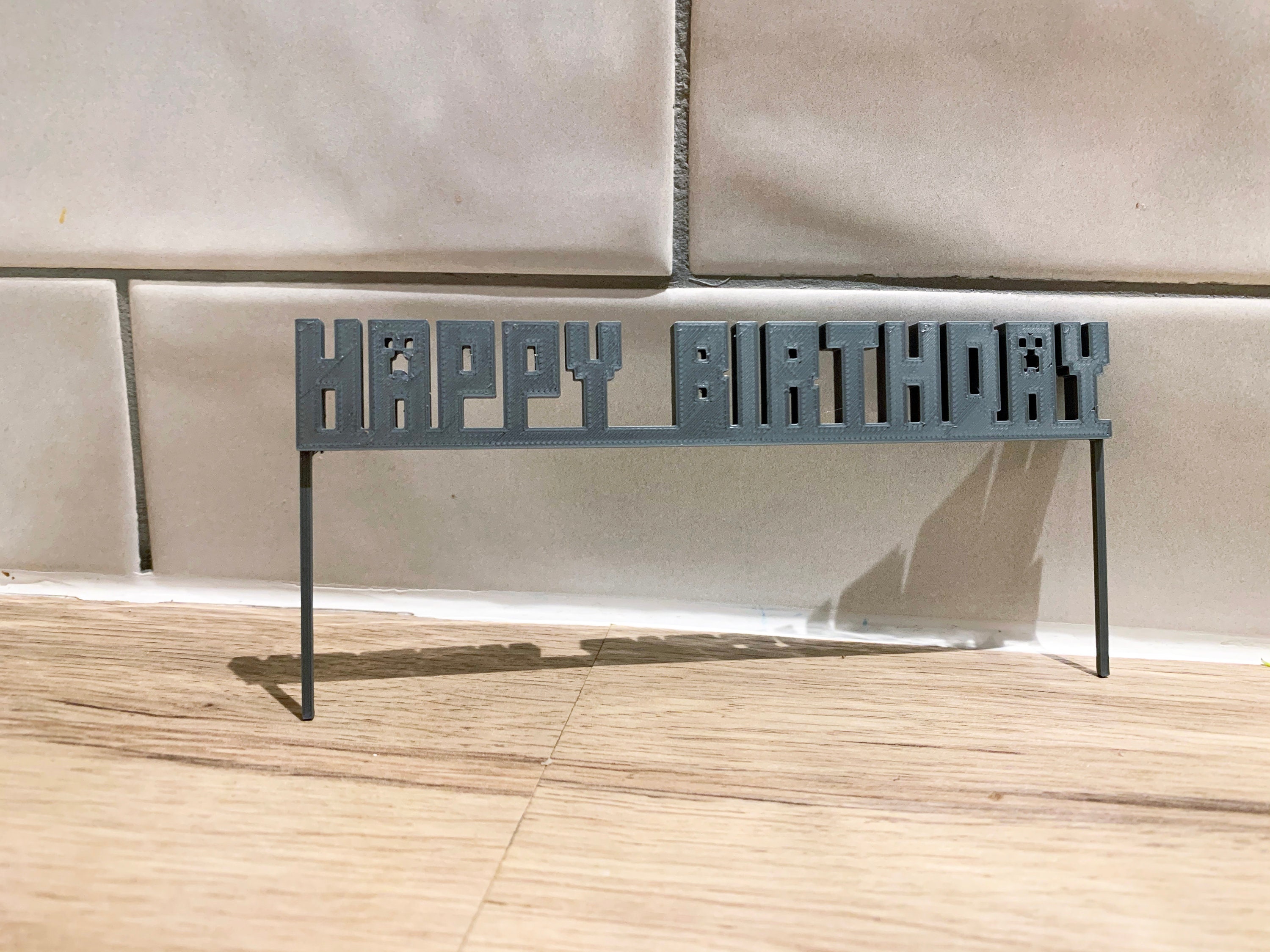 minecraft font happy birthday cake topper for birthday etsy